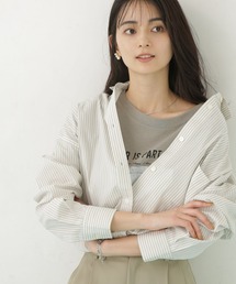 ストライプルーズシルエットシャツ