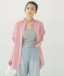 ストライプルーズシルエットシャツ