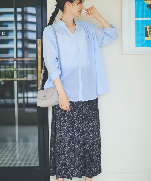 studio CLIP（スタディオクリップ）の「ミュルーズプリントスカート（スカート・レディース・ネイビー/イエロー・MEDIUM/LARGE）」の3枚目の写真