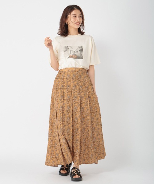 studio CLIP（スタディオクリップ）の「ミュルーズプリントスカート（スカート・レディース・ネイビー/イエロー・MEDIUM/LARGE）」の5枚目の写真