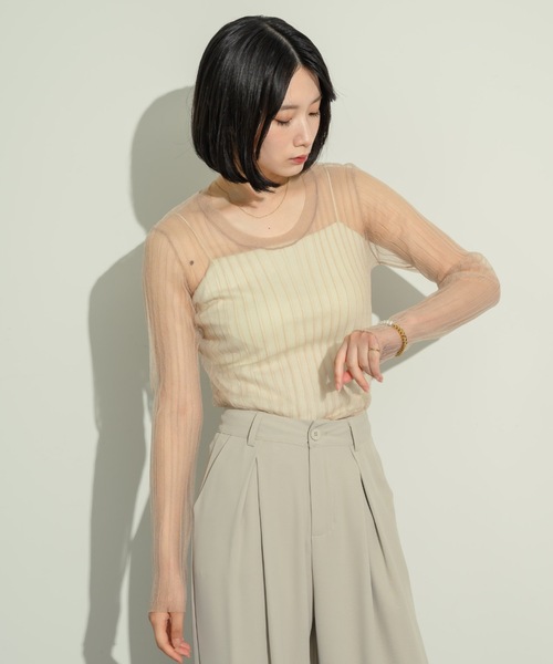 トップス nao N.s ニット セーター フロントZIPリブニットトップス レディース
