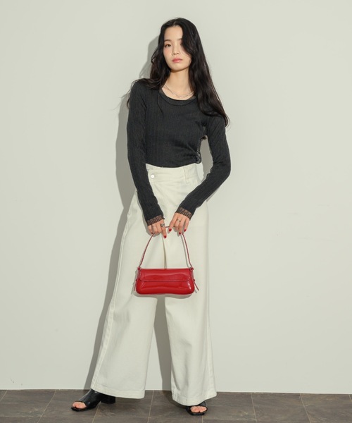トップス nao N.s ニット セーター フロントZIPリブニットトップス レディース