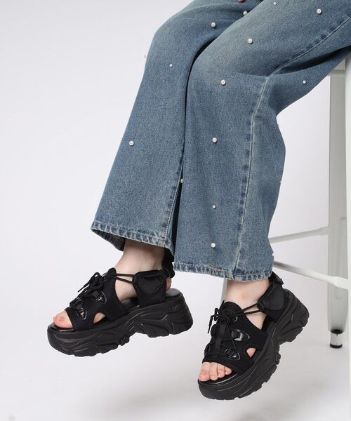 cs T&P(シーエスティーアンドピー)の「厚底 スニーカーソールスポサン(サンダル・レディース・ブラック/ベージュ・M/S/LL/L)」の17枚目の写真