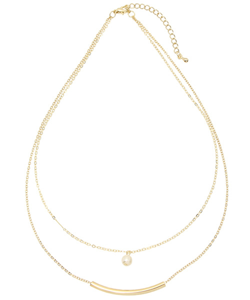 Chico（チコ）の「【who's who Chico】ColorBar&Pearlネックレス（ネックレス・レディース・ゴールド/モスグリーン/ブラック・FREE）」の3枚目の写真