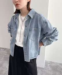 fredy emue | デニムクロップドシャツ(シャツ/ブラウス)