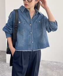 fredy emue | デニムクロップドシャツ(シャツ/ブラウス)