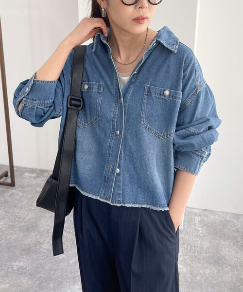 未使用　完売品　フレディ&グロスター　デニムクロップドシャツ デニムクロップドシャツ | FREDY & GLOSTER(フレディ アンド