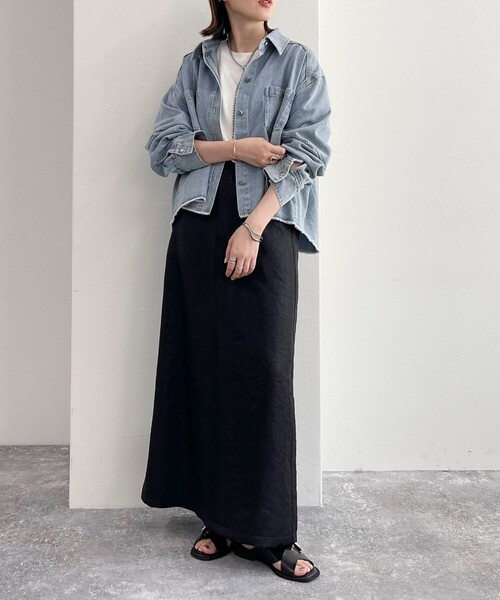 fredy emue（フレディエミュ）の「デニムクロップドシャツ（シャツ/ブラウス・レディース・サックスブルー/ブルー・38）」の13枚目の写真