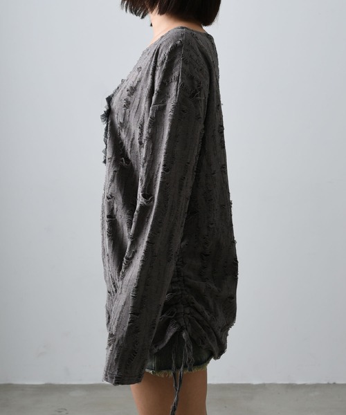 .KOM（ドットコム）の「A'GEM/9 × .kom 『.KOM/ドットケーオーエム』 スターダメージニット（ニット/セーター・レディース・ブラウン/ホワイト・L）」の16枚目の写真