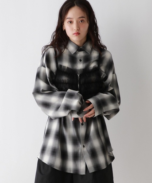 RAGEBLUE（レイジブルー）の「Wジップ/チュールフリルビスチェ（キャミソール・レディース・ブラック/ブラウン・FREE）」の16枚目の写真