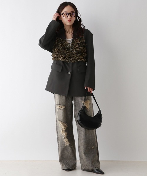 RAGEBLUE（レイジブルー）の「Wジップ/チュールフリルビスチェ（キャミソール・レディース・ブラック/ブラウン・FREE）」の17枚目の写真