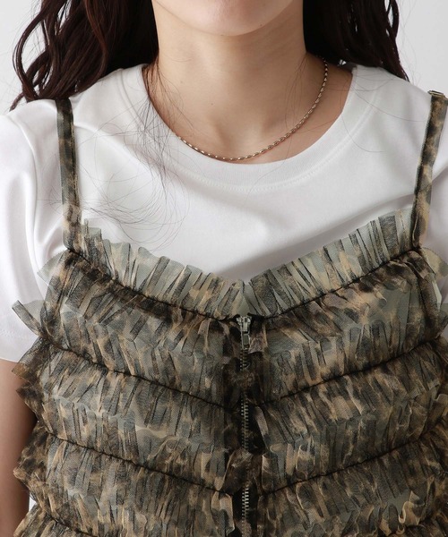 RAGEBLUE（レイジブルー）の「Wジップ/チュールフリルビスチェ（キャミソール・レディース・ブラック/ブラウン・FREE）」の20枚目の写真