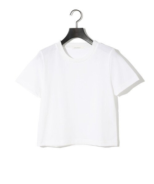 MIDIUMISOLID（ミディウミソリッド）の「MIDIUMISOLID for Ladies クロップドTシャツ（Tシャツ/カットソー・レディース・ブラック/オフホワイト/チャコールグレー・FREE）」の2枚目の写真