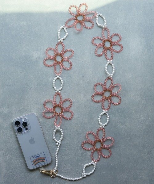 HELLO.SANFRANCISCO（ハローサンフランシスコ）の「【HELLO.SANFRANCISCO/ハローサンフランシスコ】BIGフラワービーズスマホショルダー（スマホグッズ・レディース・ピンク/グリーン/ホワイト・ONE SIZE）」の12枚目の写真