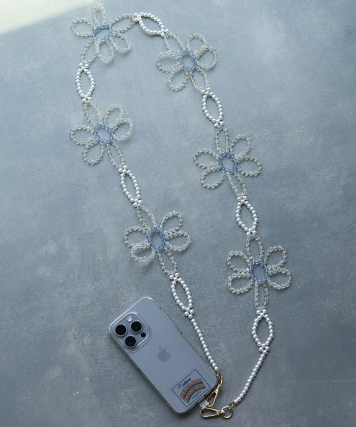 HELLO.SANFRANCISCO（ハローサンフランシスコ）の「【HELLO.SANFRANCISCO/ハローサンフランシスコ】BIGフラワービーズスマホショルダー（スマホグッズ・レディース・ピンク/グリーン/ホワイト・ONE SIZE）」の9枚目の写真