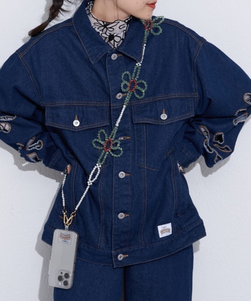 HELLO.SANFRANCISCO（ハローサンフランシスコ）の「【HELLO.SANFRANCISCO/ハローサンフランシスコ】BIGフラワービーズスマホショルダー（スマホグッズ・レディース・ピンク/グリーン/ホワイト・ONE SIZE）」の7枚目の写真