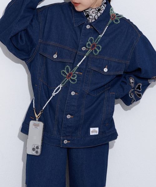 HELLO.SANFRANCISCO（ハローサンフランシスコ）の「【HELLO.SANFRANCISCO/ハローサンフランシスコ】BIGフラワービーズスマホショルダー（スマホグッズ・レディース・ピンク/グリーン/ホワイト・ONE SIZE）」の8枚目の写真