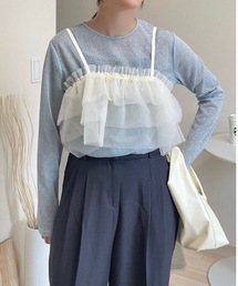 【kottoさんコラボ】チュールビスチェ×ラメシアートップス