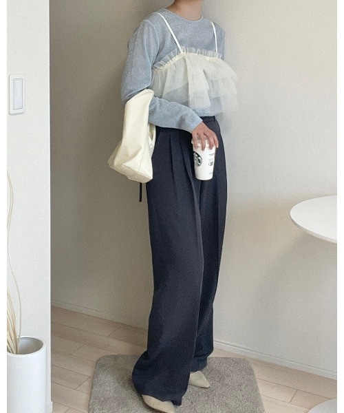 PURE BRIGHT(ピュアブライト)の「【kottoさんコラボ】チュールビスチェ×ラメシアートップス(Tシャツ/カットソー・レディース・ブラック/ブルー/グリーン・FREE)」の17枚目の写真