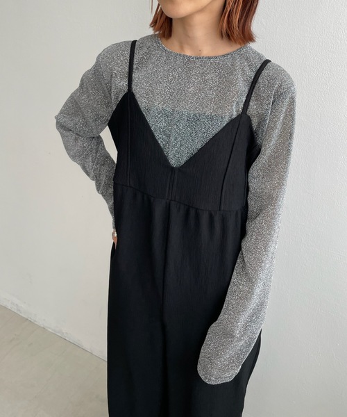 PURE BRIGHT(ピュアブライト)の「【kottoさんコラボ】チュールビスチェ×ラメシアートップス(Tシャツ/カットソー・レディース・ブラック/ブルー/グリーン・FREE)」の12枚目の写真