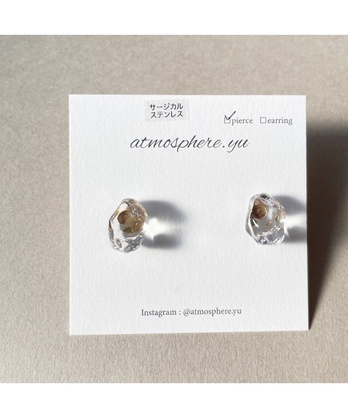 tone（トーン）の「【atmosphere.yu】鉱石ピアス（MA）（ピアス（両耳用）・レディース・クリア/その他・FREE）」の4枚目の写真