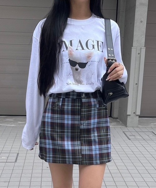 merrylatte（メリーラテ）の「ビッグDOGプリントロンT（Tシャツ/カットソー・レディース・ホワイト・LARGE/MEDIUM/SMALL）」の2枚目の写真