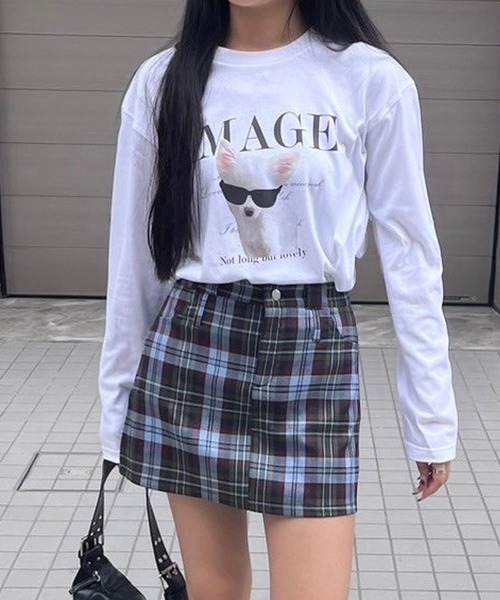 merrylatte（メリーラテ）の「ビッグDOGプリントロンT（Tシャツ/カットソー・レディース・ホワイト・LARGE/MEDIUM/SMALL）」の3枚目の写真