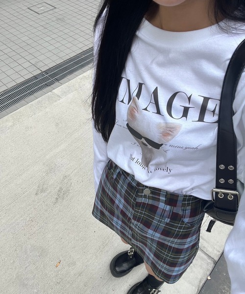 merrylatte（メリーラテ）の「ビッグDOGプリントロンT（Tシャツ/カットソー・レディース・ホワイト・LARGE/MEDIUM/SMALL）」の4枚目の写真