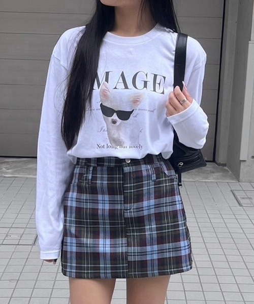 merrylatte（メリーラテ）の「ビッグDOGプリントロンT（Tシャツ/カットソー・レディース・ホワイト・LARGE/MEDIUM/SMALL）」の6枚目の写真