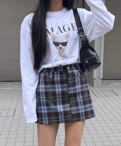 merrylatte（メリーラテ）の「ビッグDOGプリントロンT（Tシャツ/カットソー・レディース・ホワイト・LARGE/MEDIUM/SMALL）」の7枚目の写真