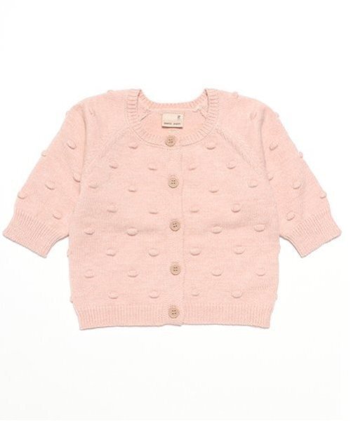 petit main（プティマイン）の「ポコポコカーディガン（カーディガン/ボレロ・キッズ・トップグレー/アイボリー/ライトピンク・70cm/80ｃｍ）」の3枚目の写真