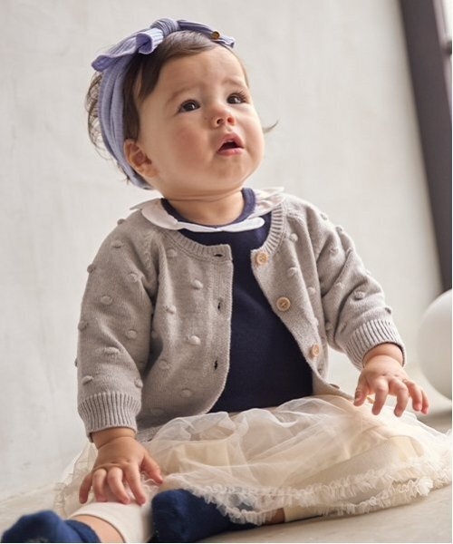 petit main（プティマイン）の「ポコポコカーディガン（カーディガン/ボレロ・キッズ・トップグレー/アイボリー/ライトピンク・70cm/80ｃｍ）」の11枚目の写真