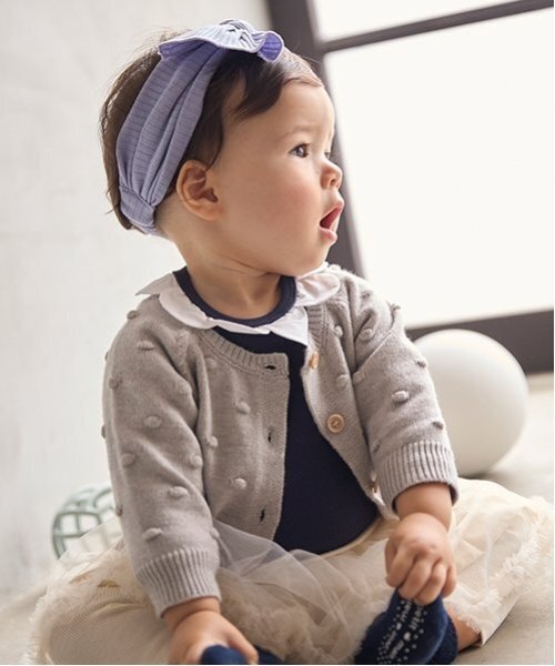 petit main（プティマイン）の「ポコポコカーディガン（カーディガン/ボレロ・キッズ・トップグレー/アイボリー/ライトピンク・70cm/80ｃｍ）」の12枚目の写真