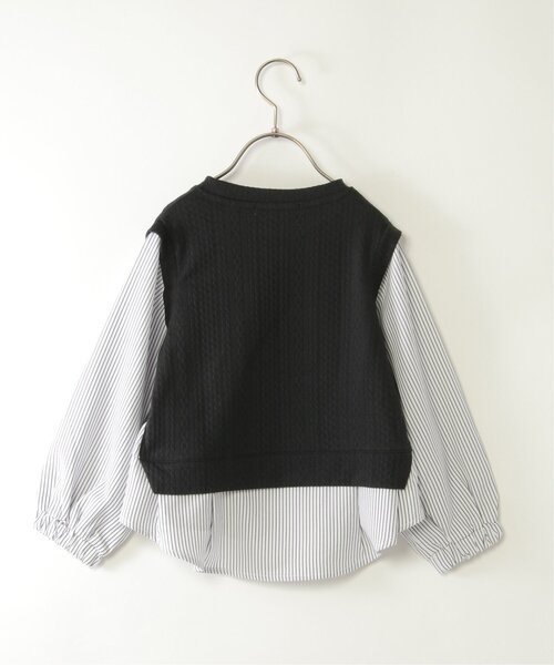 ikka(イッカ)の「【親子コーデ】ケーブル柄レイヤードプルオーバー(120~160cm)(Tシャツ/カットソー・キッズ・ブラック/ベージュ・120/130/140/150/160)」の10枚目の写真