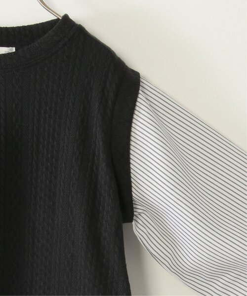 ikka(イッカ)の「【親子コーデ】ケーブル柄レイヤードプルオーバー(120~160cm)(Tシャツ/カットソー・キッズ・ブラック/ベージュ・120/130/140/150/160)」の11枚目の写真