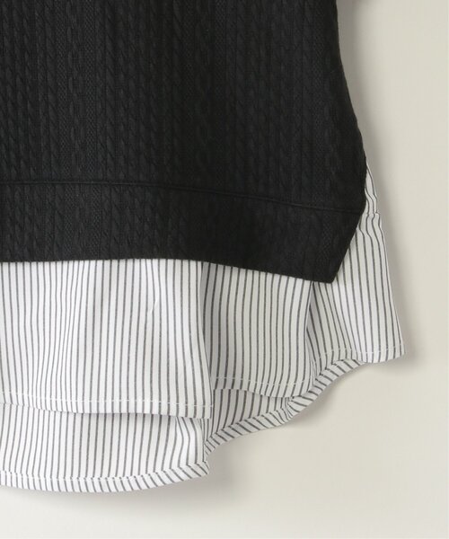 ikka(イッカ)の「【親子コーデ】ケーブル柄レイヤードプルオーバー(120~160cm)(Tシャツ/カットソー・キッズ・ブラック/ベージュ・120/130/140/150/160)」の13枚目の写真