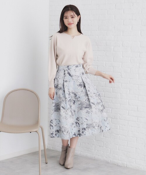 index(インデックス)の「◆《5color/XS-LL》キーネックビジュードルマンニット【洗濯機洗い可】(ニット/セーター・レディース・ピンク系1/ホワイト系8/ブルー系その他/ナチュラル/ブラック・36/34/42/40/38)」の11枚目の写真