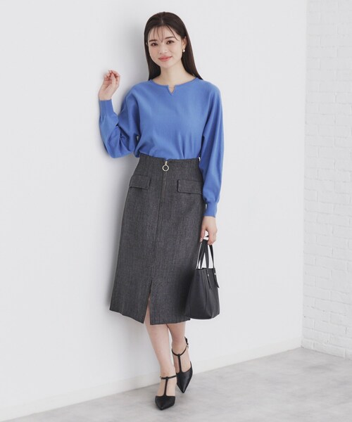 index(インデックス)の「◆《5color/XS-LL》キーネックビジュードルマンニット【洗濯機洗い可】(ニット/セーター・レディース・ピンク系1/ホワイト系8/ブルー系その他/ナチュラル/ブラック・36/34/42/40/38)」の15枚目の写真