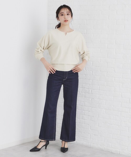 index(インデックス)の「◆《5color/XS-LL》キーネックビジュードルマンニット【洗濯機洗い可】(ニット/セーター・レディース・ピンク系1/ホワイト系8/ブルー系その他/ナチュラル/ブラック・36/34/42/40/38)」の20枚目の写真