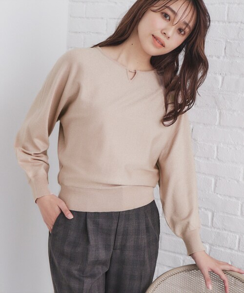 index(インデックス)の「◆《5color/XS-LL》キーネックビジュードルマンニット【洗濯機洗い可】(ニット/セーター・レディース・ピンク系1/ホワイト系8/ブルー系その他/ナチュラル/ブラック・36/34/42/40/38)」の22枚目の写真