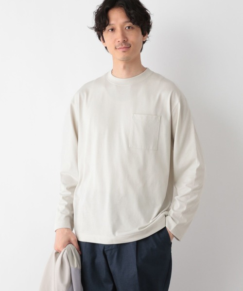 GLOBAL WORK(グローバルワーク)の「ヘビロッTEE/長袖/138941(Tシャツ/カットソー・メンズ・ホワイト/ライトグレー・X-LARGE/SMALL/MEDIUM/LARGE)」の2枚目の写真