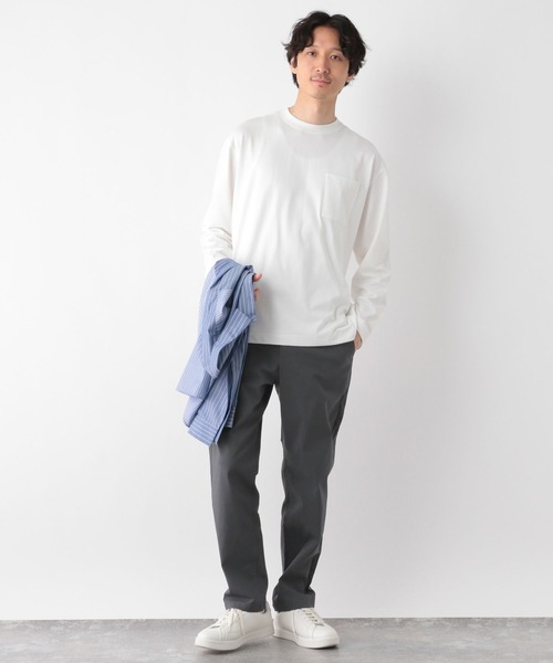 GLOBAL WORK(グローバルワーク)の「ヘビロッTEE/長袖/138941(Tシャツ/カットソー・メンズ・ホワイト/ライトグレー・X-LARGE/SMALL/MEDIUM/LARGE)」の4枚目の写真