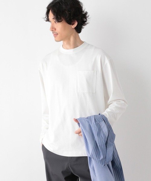 GLOBAL WORK(グローバルワーク)の「ヘビロッTEE/長袖/138941(Tシャツ/カットソー・メンズ・ホワイト/ライトグレー・X-LARGE/SMALL/MEDIUM/LARGE)」の6枚目の写真