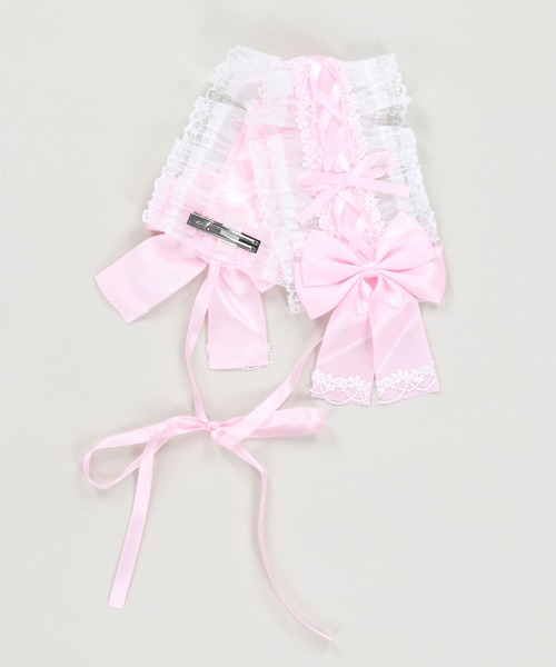 SPINNS（スピンズ）の「リボンレース ヘッドドレス（バレッタ/ヘアクリップ・レディース・ブラック/サックスブルー/ピンク/レッド・ONESIZE）」の15枚目の写真