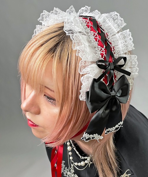 リボンレースヘッドドレス リボンレース ヘッドドレス（バレッタ/ヘアクリップ）｜SPINNS