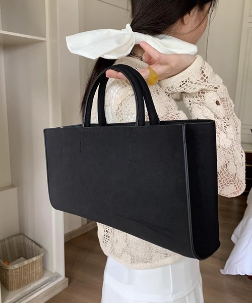 chuclla（チュクラ）の「【LONSLAN】スエードライク スクエアトート CHLONA24a015（ハンドバッグ・レディース・ブラック/ブラウン・FREE）」の11枚目の写真