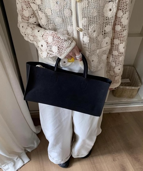 chuclla（チュクラ）の「【LONSLAN】スエードライク スクエアトート CHLONA24a015（ハンドバッグ・レディース・ブラック/ブラウン・FREE）」の15枚目の写真