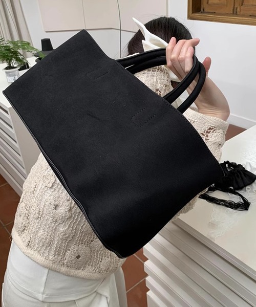 chuclla（チュクラ）の「【LONSLAN】スエードライク スクエアトート CHLONA24a015（ハンドバッグ・レディース・ブラック/ブラウン・FREE）」の14枚目の写真