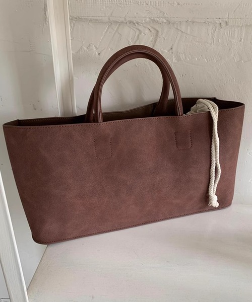 chuclla（チュクラ）の「【LONSLAN】スエードライク スクエアトート CHLONA24a015（ハンドバッグ・レディース・ブラック/ブラウン・FREE）」の6枚目の写真