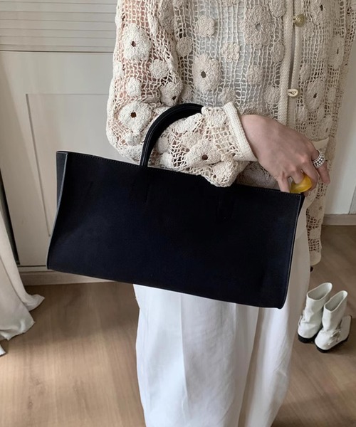 chuclla（チュクラ）の「【LONSLAN】スエードライク スクエアトート CHLONA24a015（ハンドバッグ・レディース・ブラック/ブラウン・FREE）」の3枚目の写真